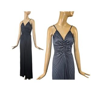 New Leaf Samir vintage volup 1970s era disco dress | sexy plunge accordion pleat